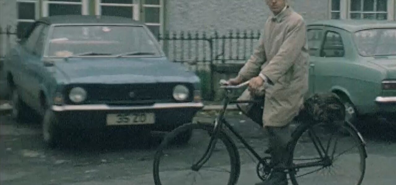 Old Lucan filed in 1976, Mr. Moffett a familiar sight on his bike